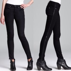 NWT Rag & Bone Zipper Tuxedo Skinny Jeans in Coal Size 28